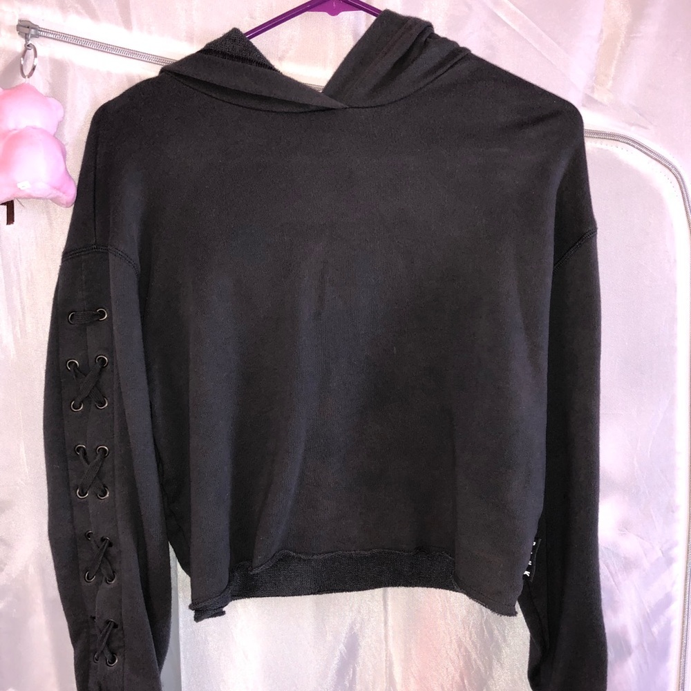 ~ Pink Cropped Hoodie